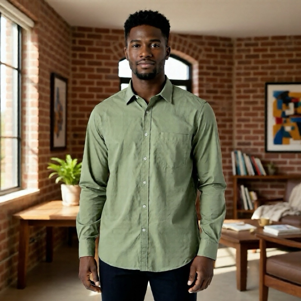 *30off3*NWOT. Banana Republic Button Down Dress Shirt. Relaxed Fit. Size Medium.